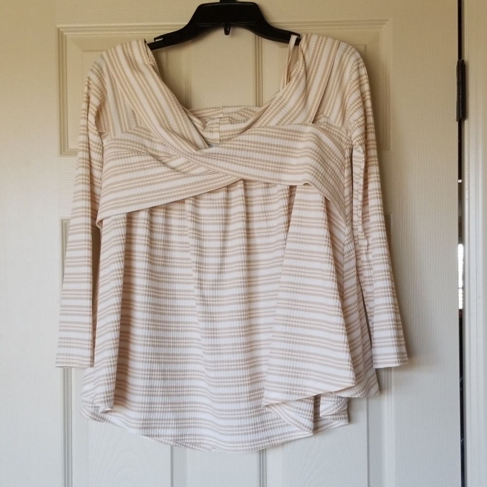 Striped off the shoulder shirt